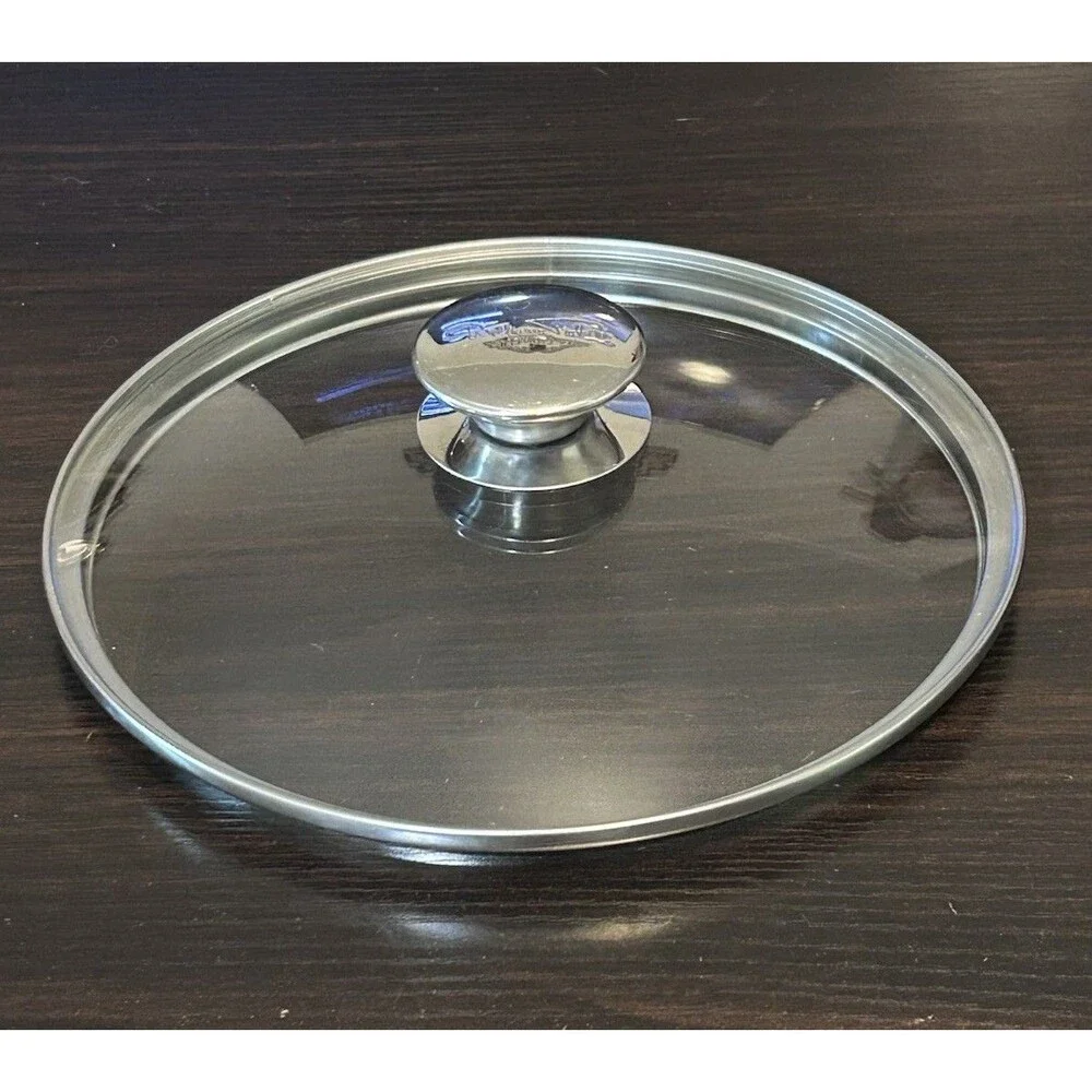 Wolfgang Puck 8” Glass Replacement Lid Only Stainless Rim Knob Tempered Cookware
